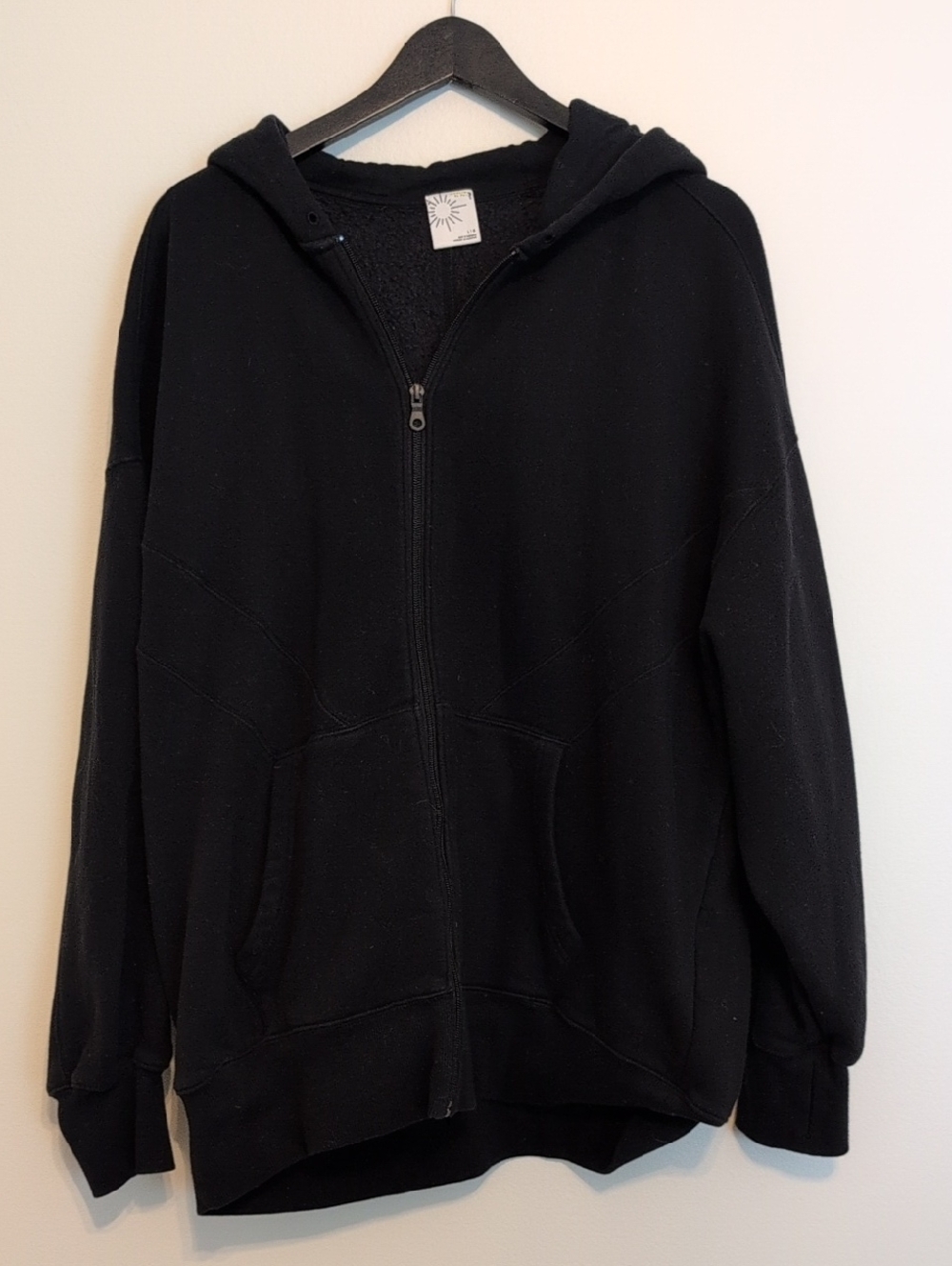 aerie Black Full-Zip Hoodie Sweatshirt